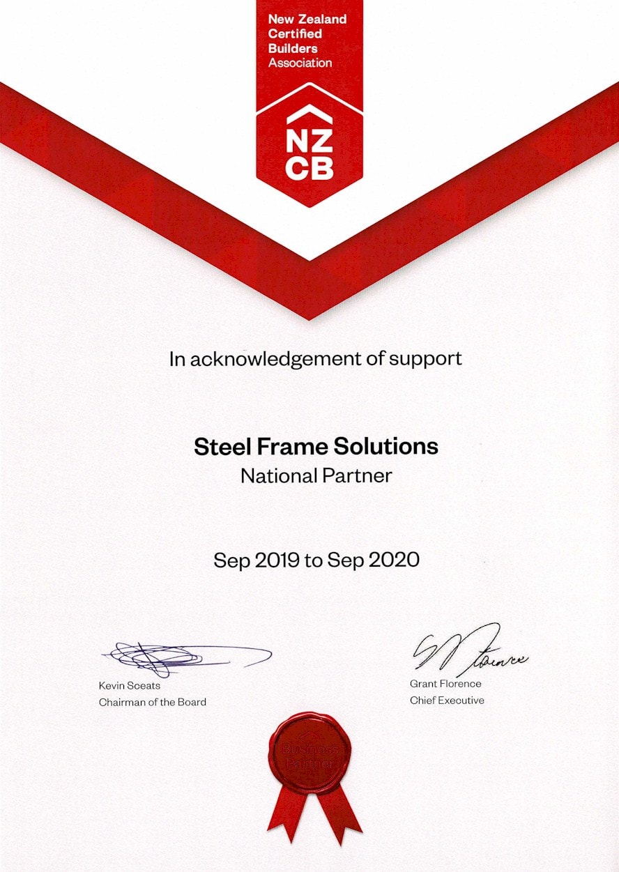 NZ Certified Builders - National Partner - Steel Frame 