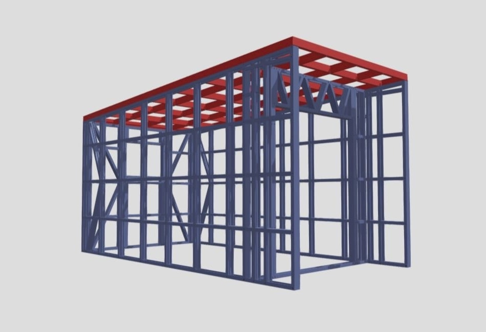 Computer render of Steel Frame Fabrication